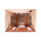 The Kairo 4-Person Outdoor Infrared Hemlock Sauna With Tempered Glass Door