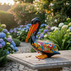 Pelican Statue | Hand-Painted Mexican Ceramic Decor