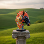 XL  Horse Head Statue | Colorful Handmade Pottery from Mexico