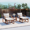 5 Pieces Patio Furniture Set - PE Rattan Outdoor Conversation Set with Acacia Wood