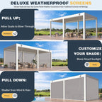 Louvered Aluminum Pergola With Adjustable Roof And Pull-Down Screens