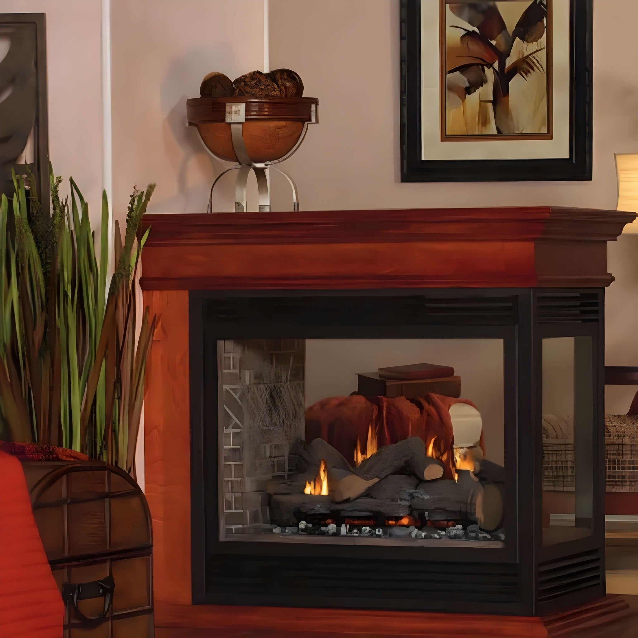 White Mountain Hearth (Empire) Tahoe 36-Inch Propane Gas Direct Vent Premium See Through Fireplace [DVP36SP32EP]