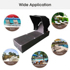 Outdoor Chaise Lounge Chair with Folding Canopy