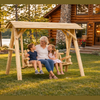 Wooden Porch Swing with Canopy