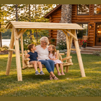 Wooden Porch Swing with Canopy