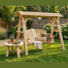 Wooden Porch Swing with Canopy