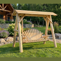 Wooden Porch Swing with Canopy