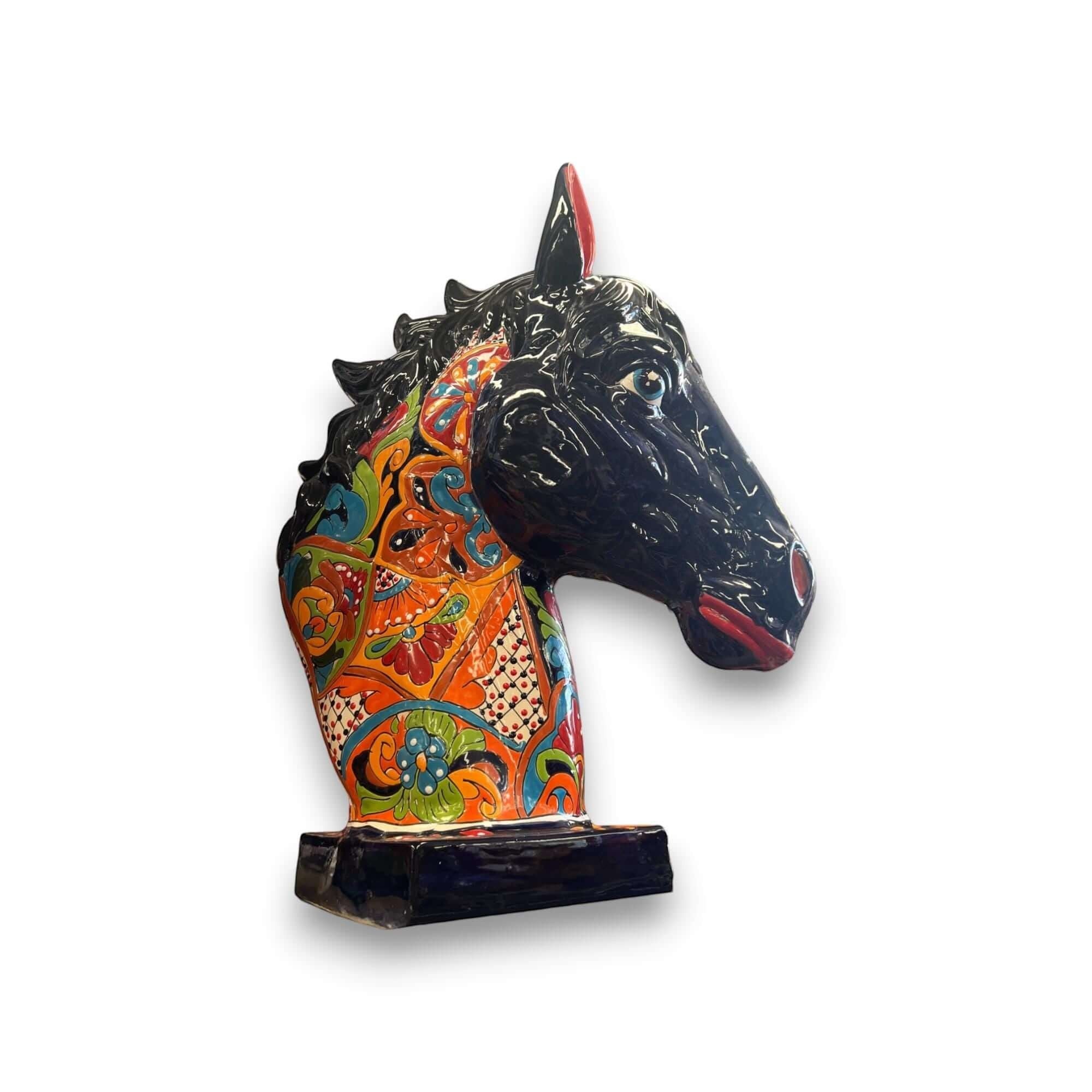 XL  Horse Head Statue | Colorful Handmade Pottery from Mexico