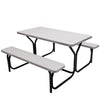 HDPE Outdoor Picnic Table Bench Set with Metal Base - available in 5 colors