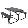 HDPE Outdoor Picnic Table Bench Set with Metal Base - available in 5 colors
