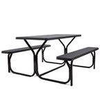 HDPE Outdoor Picnic Table Bench Set with Metal Base - available in 5 colors